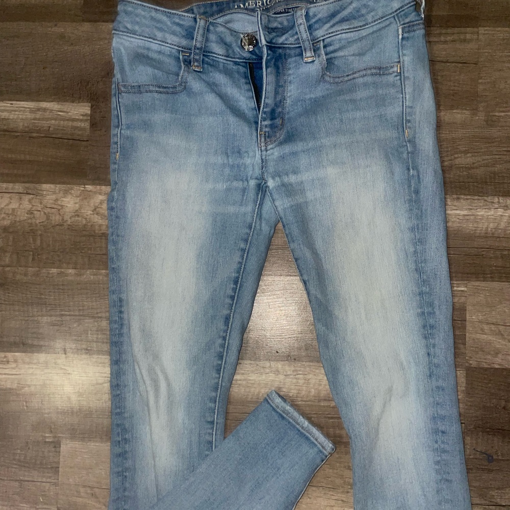 american eagle size 4 skinny high waisted jeans